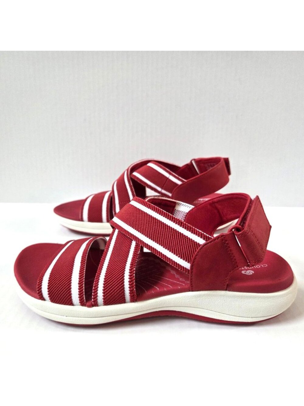 Clarks Sandals Womens 9 Red Mira Lily Adjustable Open Toe Slingback Shoes